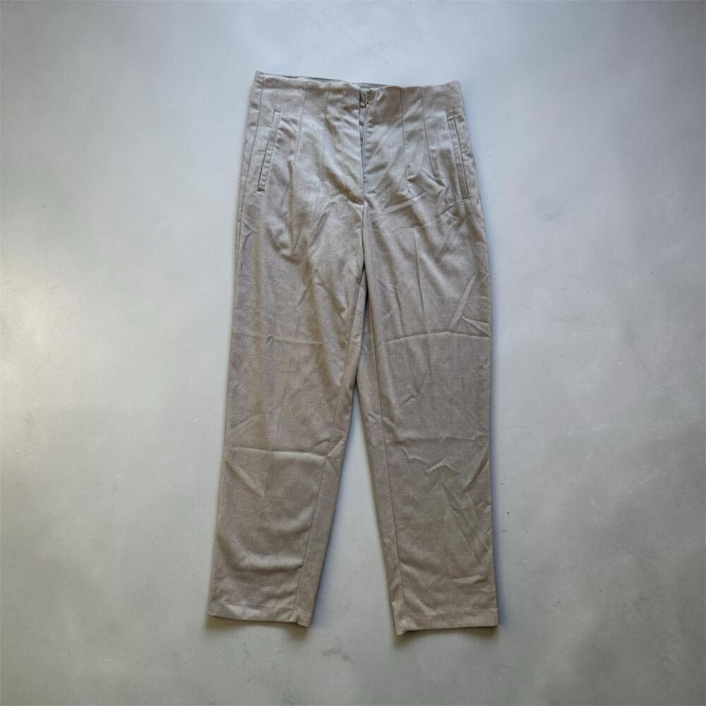 Zara Women's Tan and Cream Tailored-trousers
